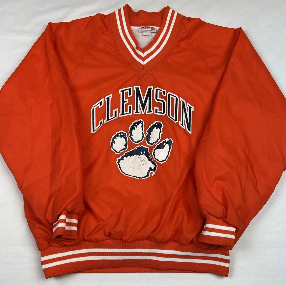 VTG Hartwell Clemson University Tigers Pullover Sz XL Lined USA Rare Graphic